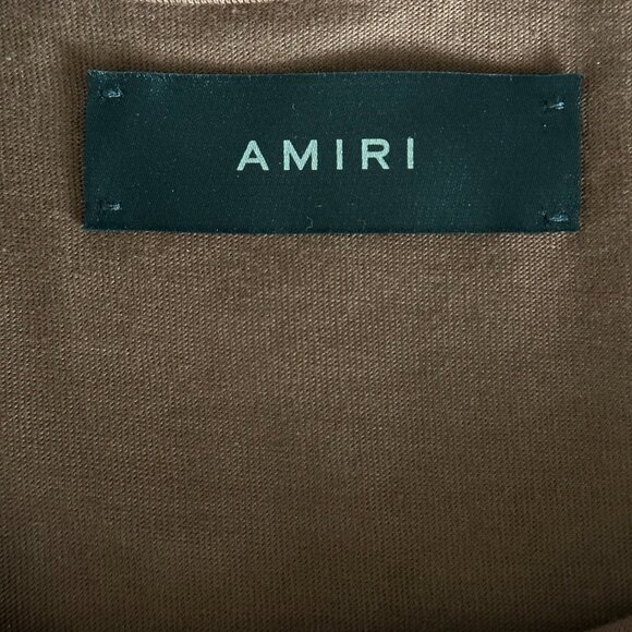 Amiri Brown & White Staggered Logo T-Shirt - Picture 3 of 4